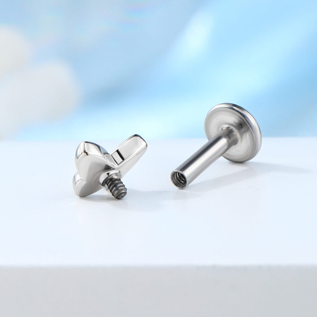 Butterfly Internally Threaded Cartilage Stud