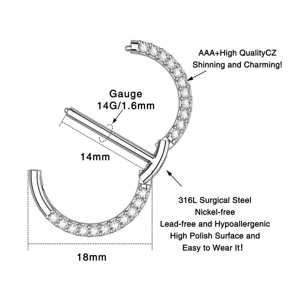 Circular CZ Clicker Nipple Shield Jewelry
