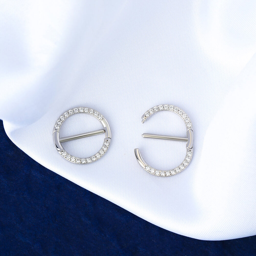 Circular CZ Clicker Nipple Shield Jewelry