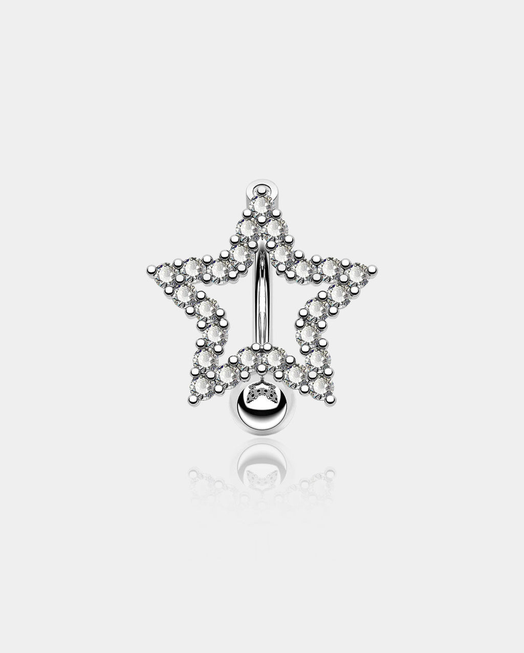 Star-Shaped CZ Reverse Dangle Belly Ring