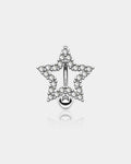 Star-Shaped CZ Reverse Dangle Belly Ring