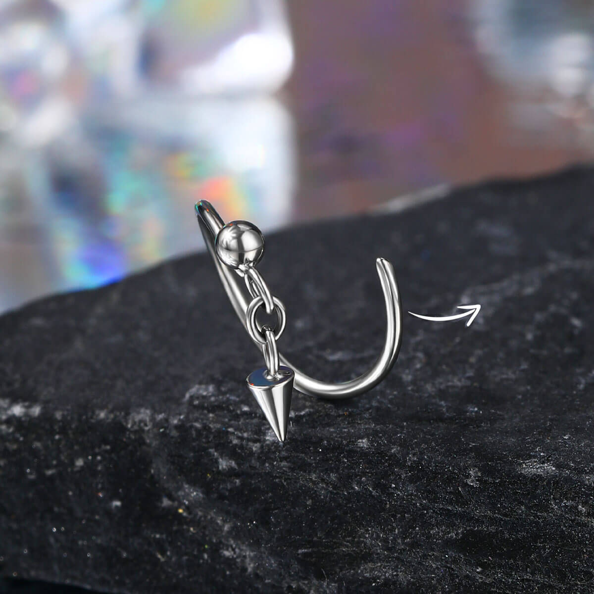 3PCS Spike Dangle Nose Studs Pack