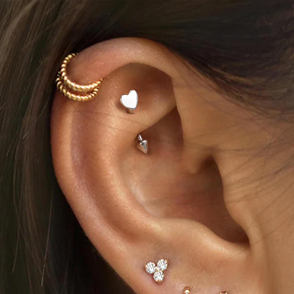 Heart S925 Eyebrow Ring Rook Ring