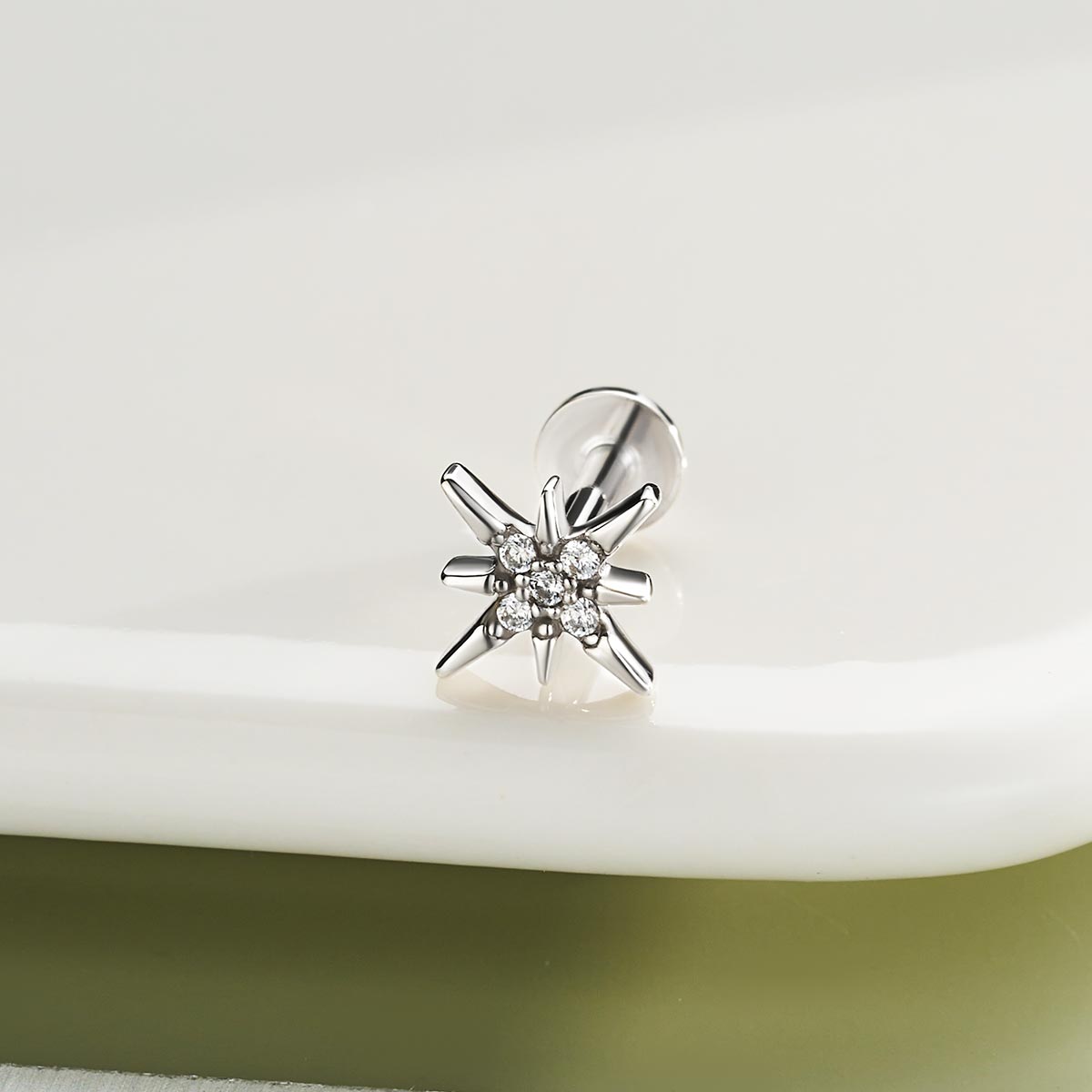 Octagram Star Internally Threaded S925 Helix Stud