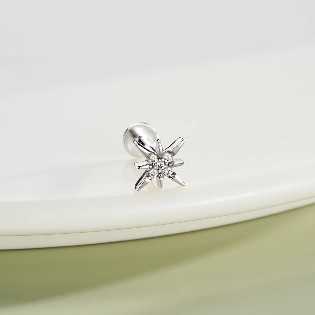 Octagram Star Internally Threaded S925 Helix Stud