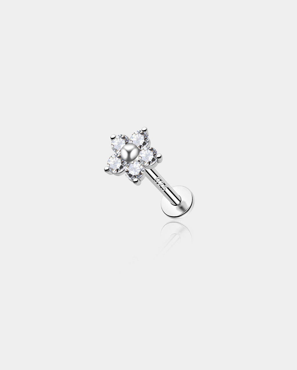 Flower Internally Threaded S925 Helix Stud