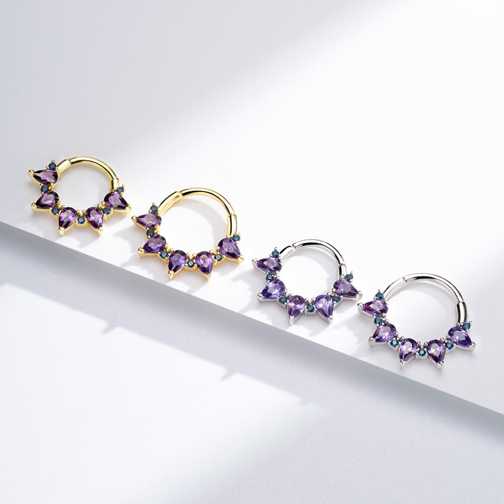 Gorgeous Purple CZ Segment Septum Ring
