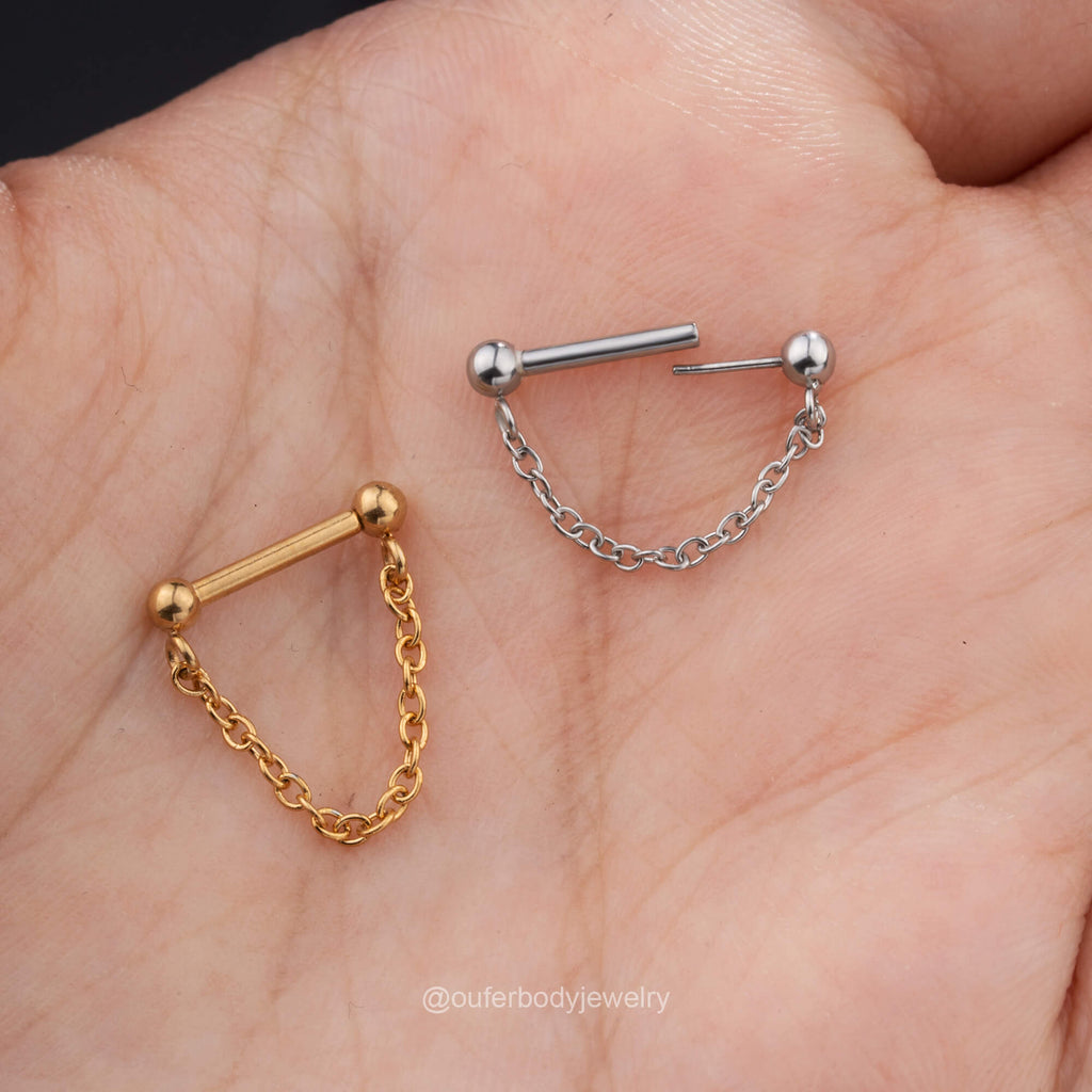 Threadless Push Pin Chain Style Septum Ring