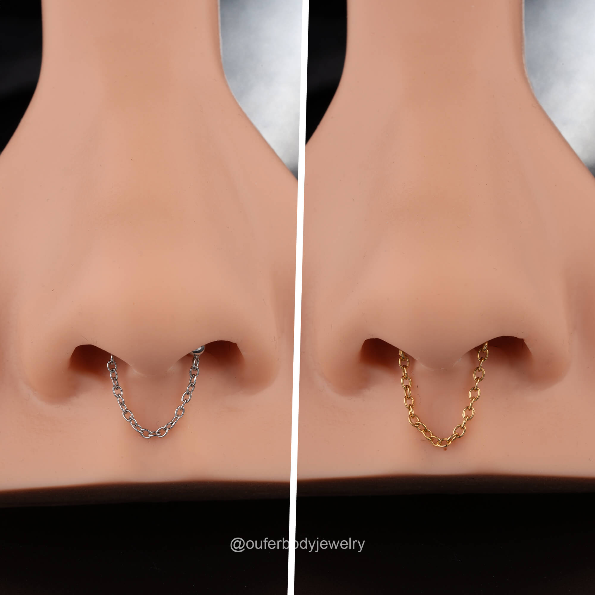 Threadless Push Pin Chain Style Septum Ring