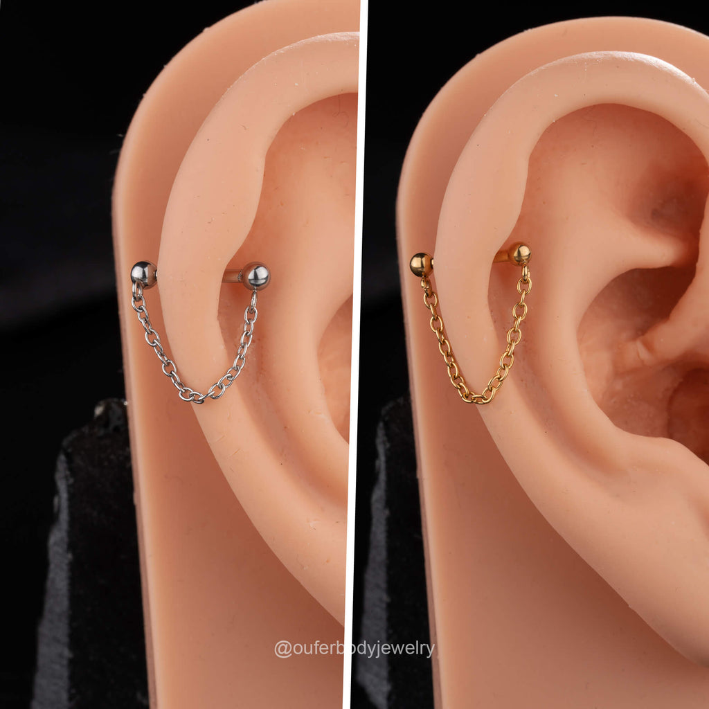 Threadless Push Pin Chain Style Septum Ring