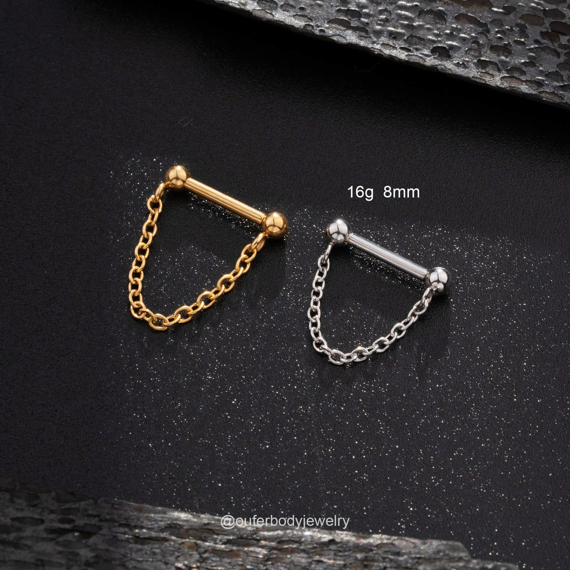Threadless Push Pin Chain Style Septum Ring