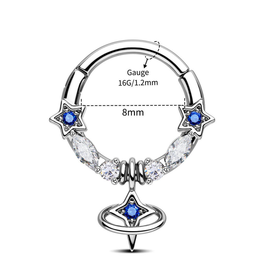 Celestial Star Segment Daith Septum Ring