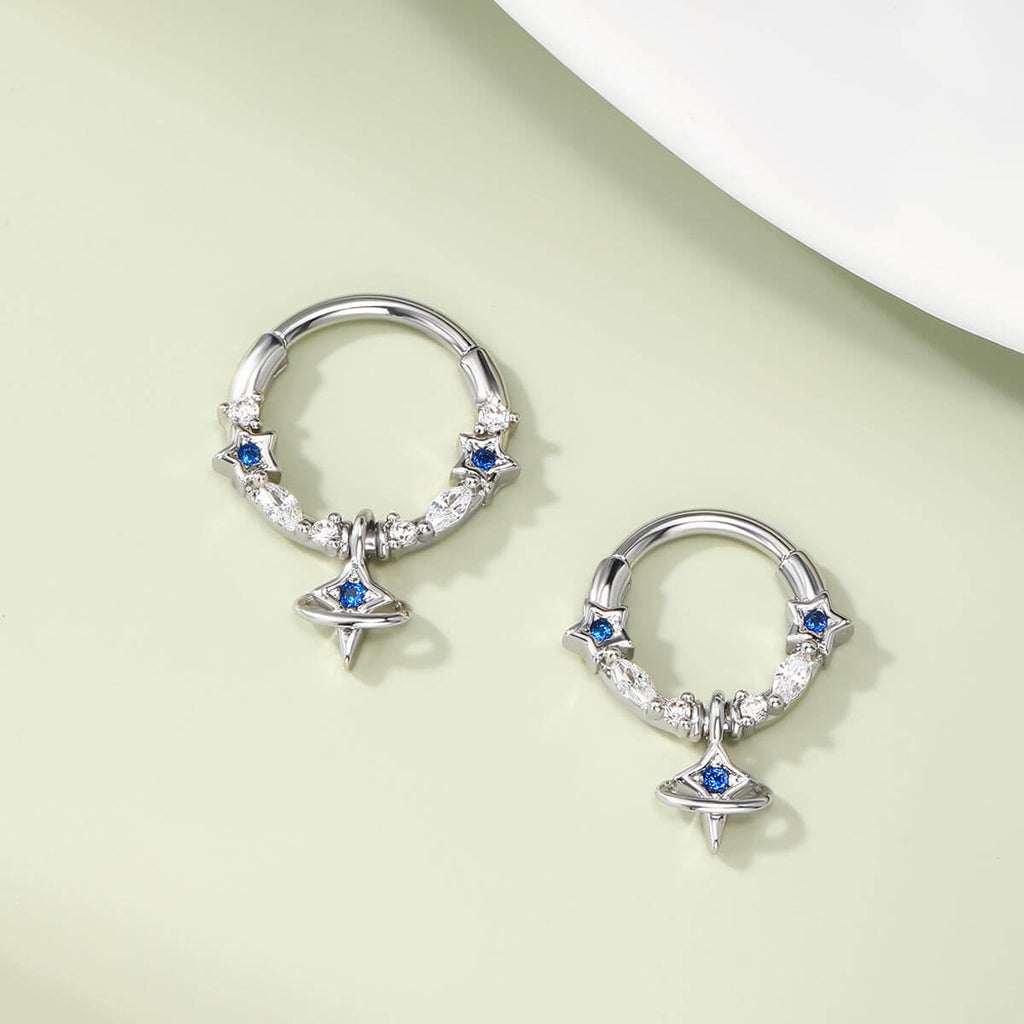 Celestial Star Segment Daith Septum Ring