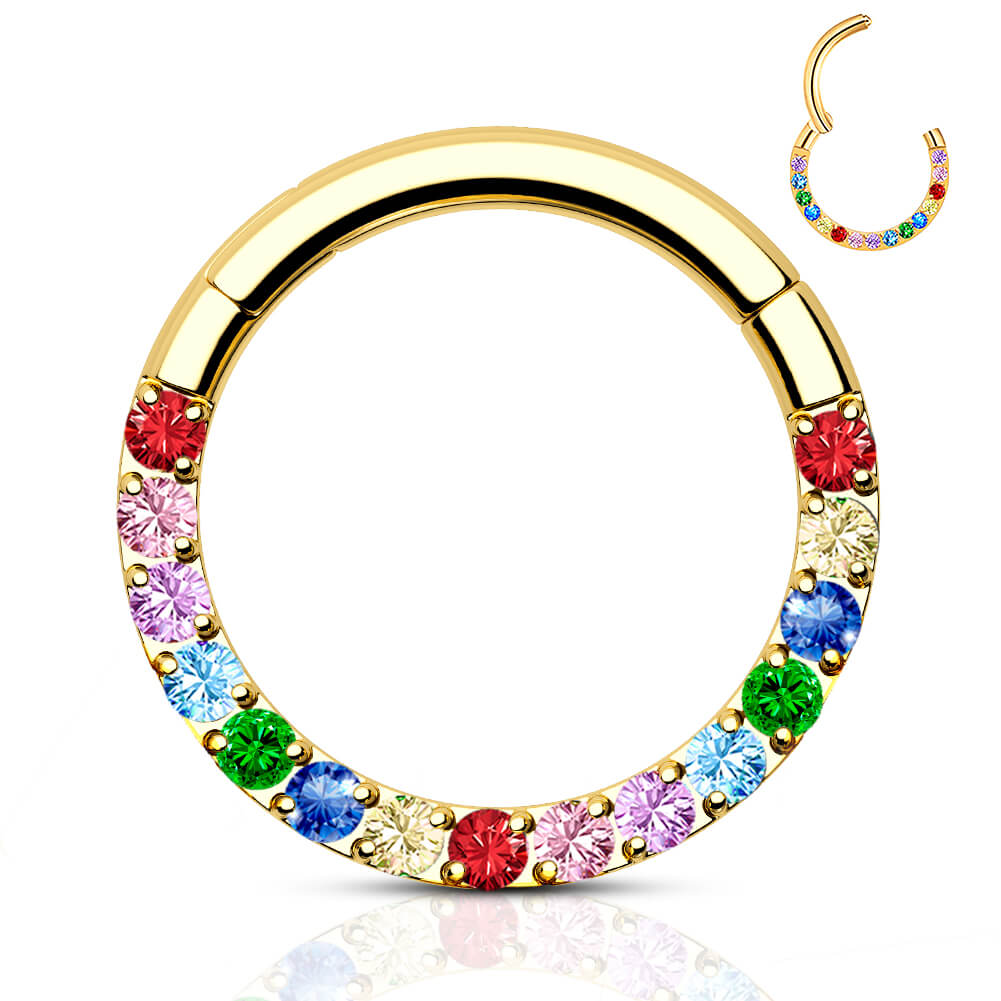 Colorful Front CZ Septum Daith Ring