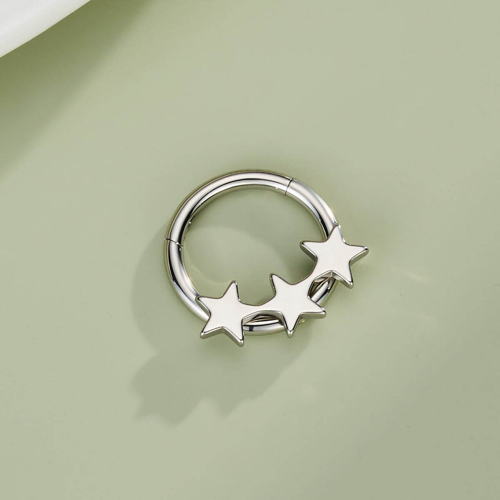 Alligned Triple Star Daith Septum Ring