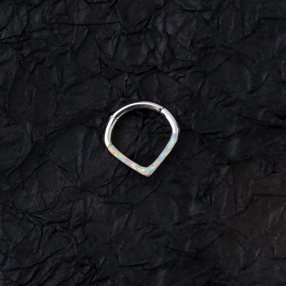 Synthetic Opal Triangle Septum Segment Ring