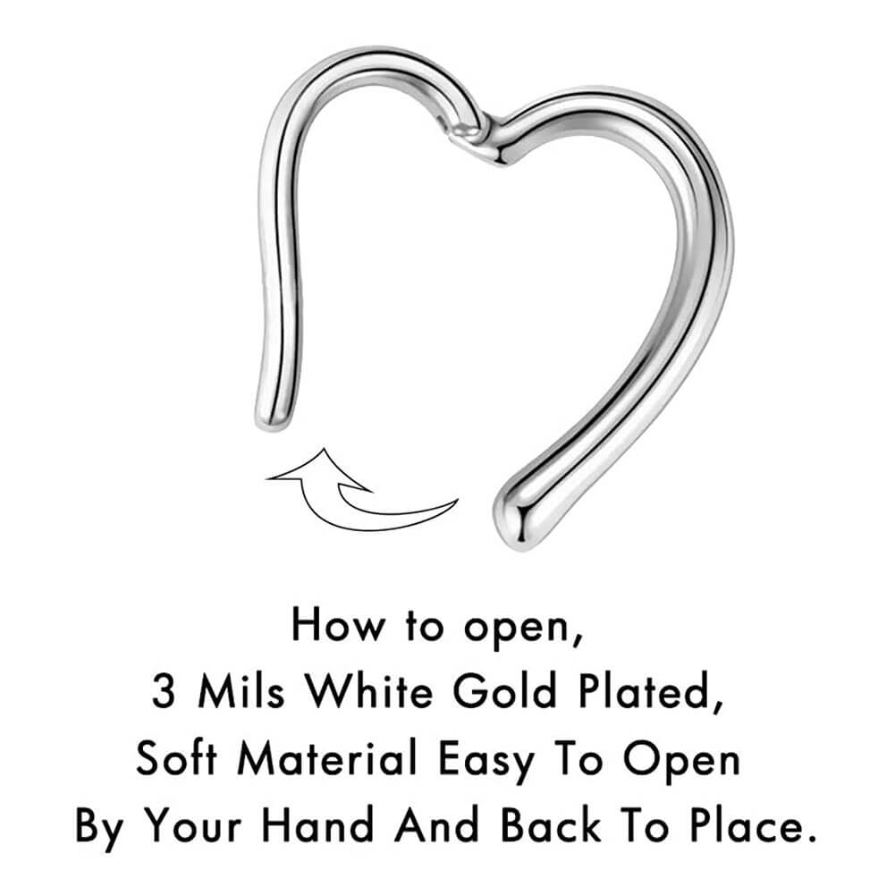 Cartilage Heart Clicker Daith Rook Helix Hoop