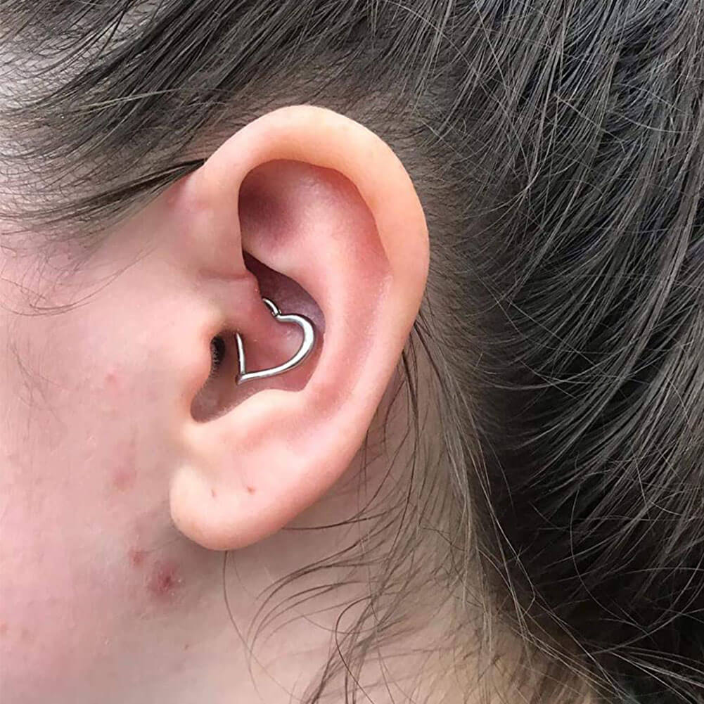 Cartilage Heart Clicker Daith Rook Helix Hoop