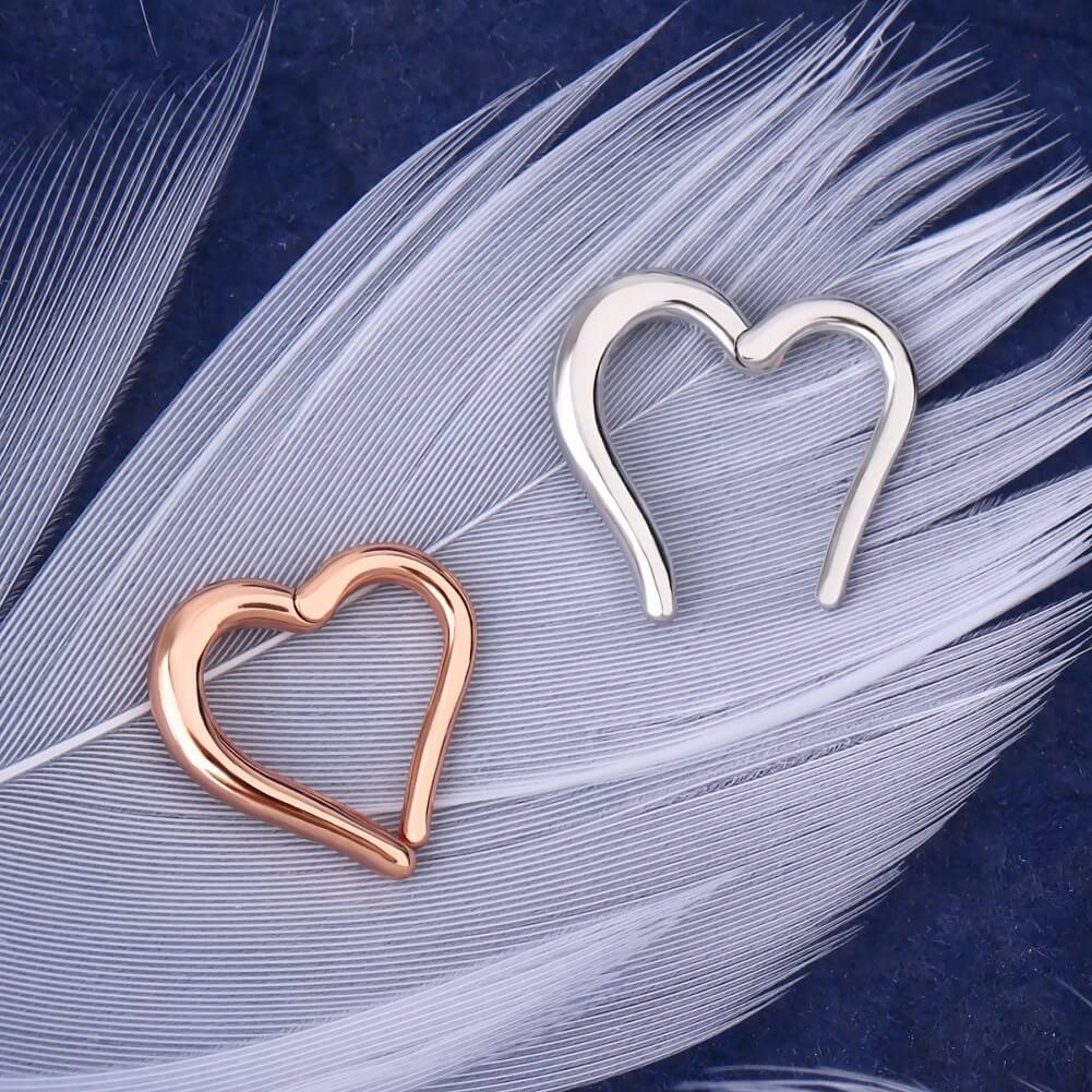 Cartilage Heart Clicker Daith Rook Helix Hoop