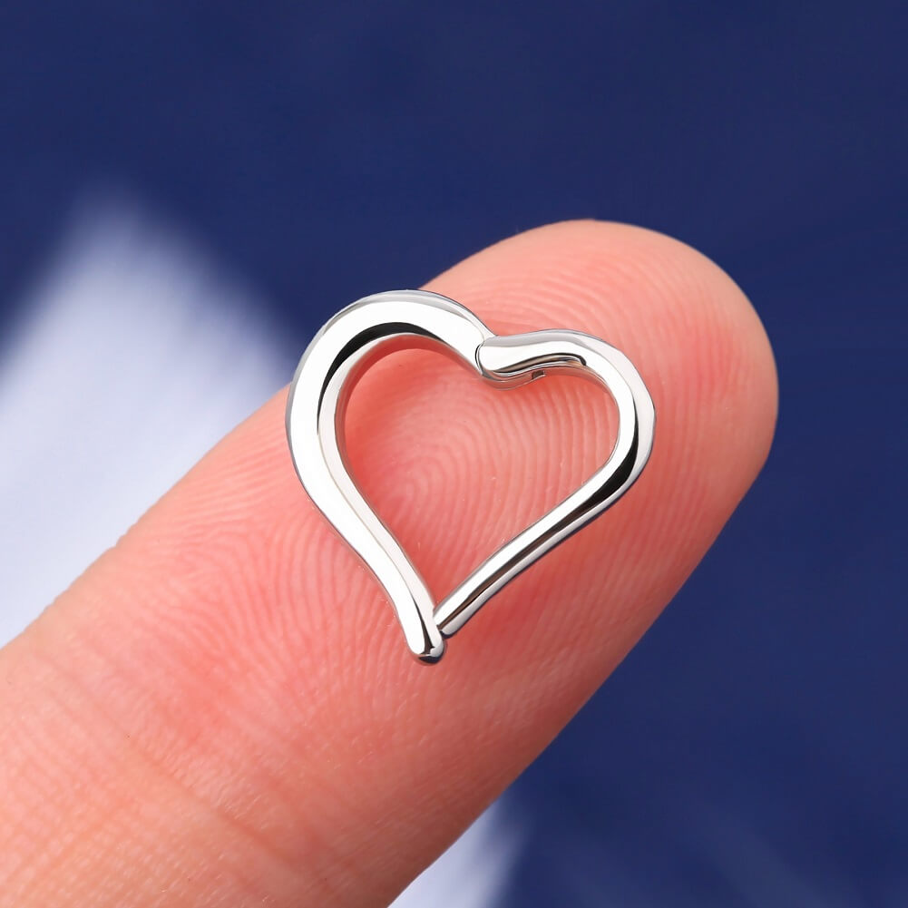 Cartilage Heart Clicker Daith Rook Helix Hoop