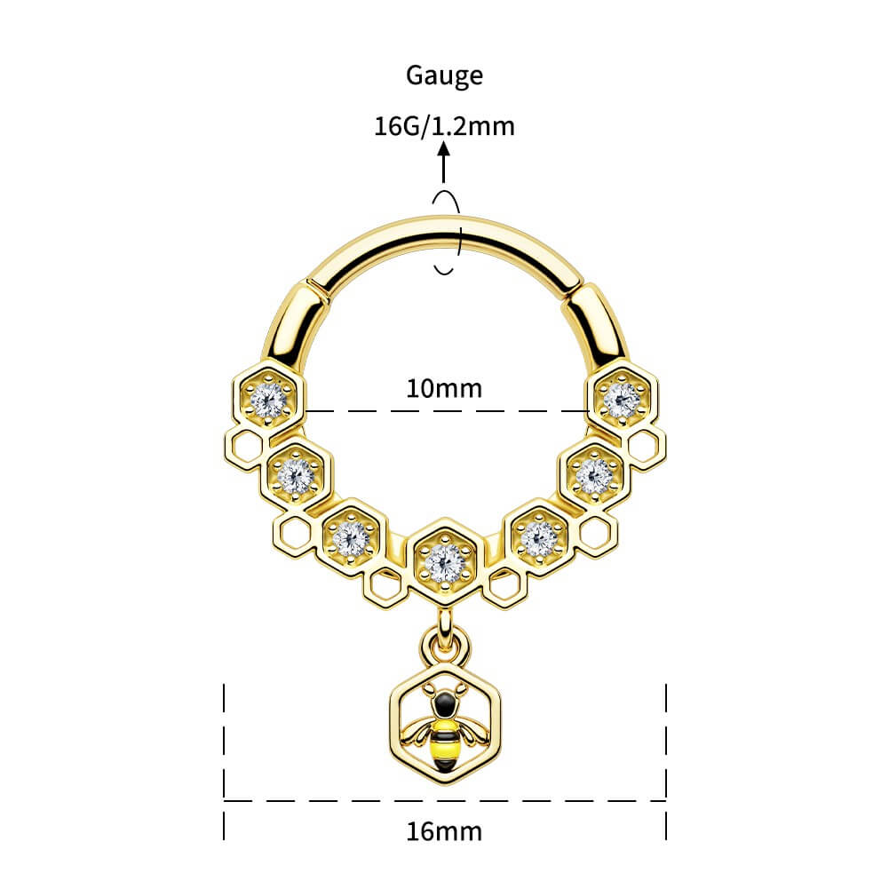 Bee and Honeycomb Segment Septum Ring