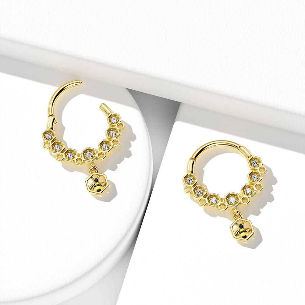 Bee and Honeycomb Segment Septum Ring