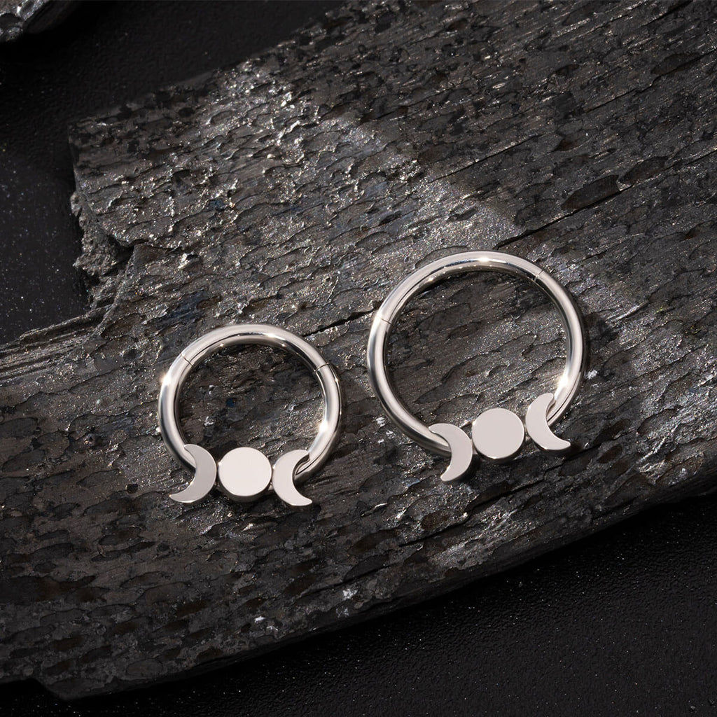 Flat Moon Phase Segment Septum Ring