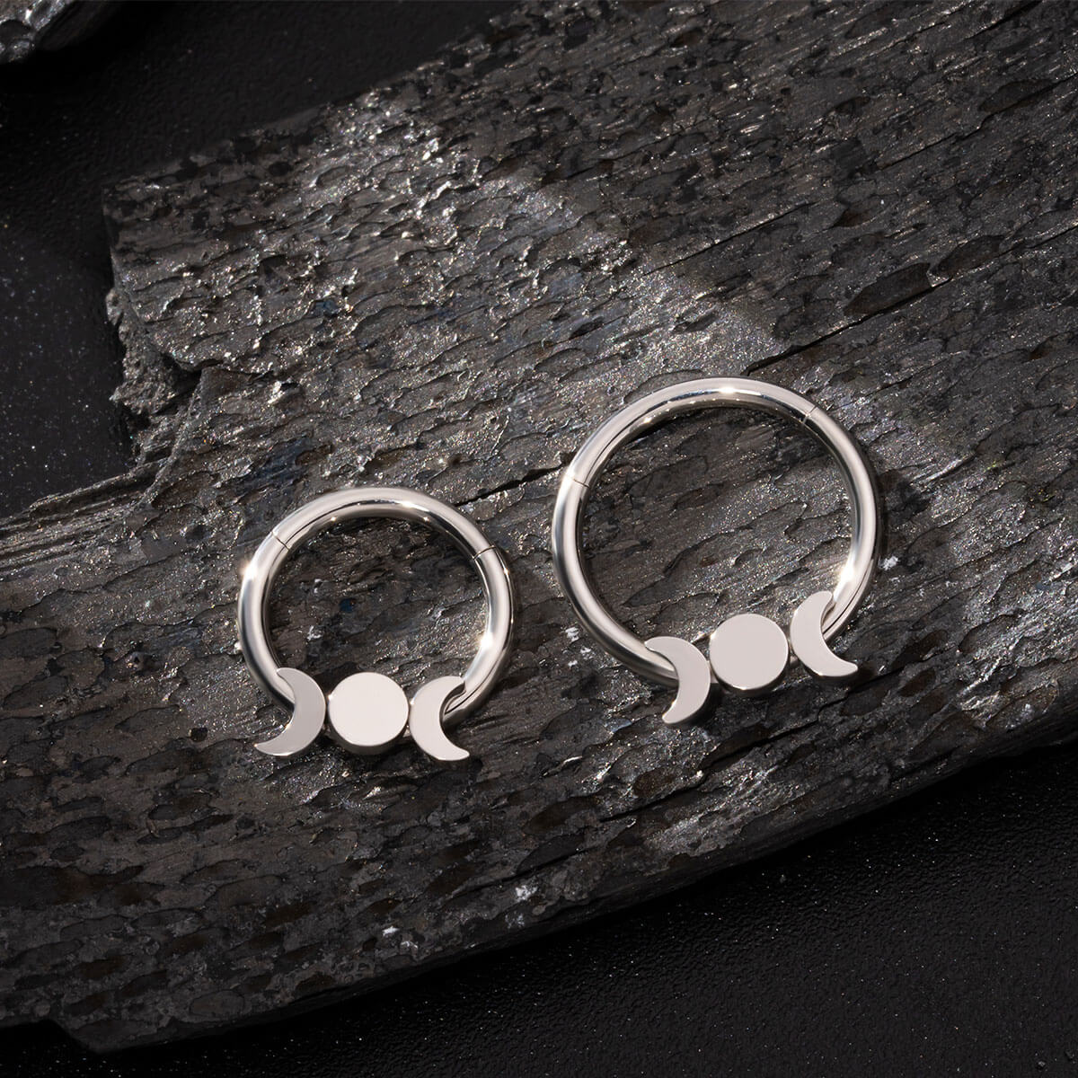 Flat Moon Phase Segment Septum Ring
