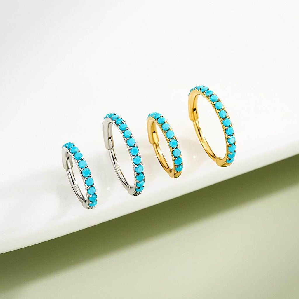 Turquoise Hinged Segment Nose Ring