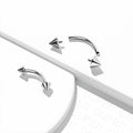 16G 2PCS Spike Internally Threaded Titanium Eyebrow Rings