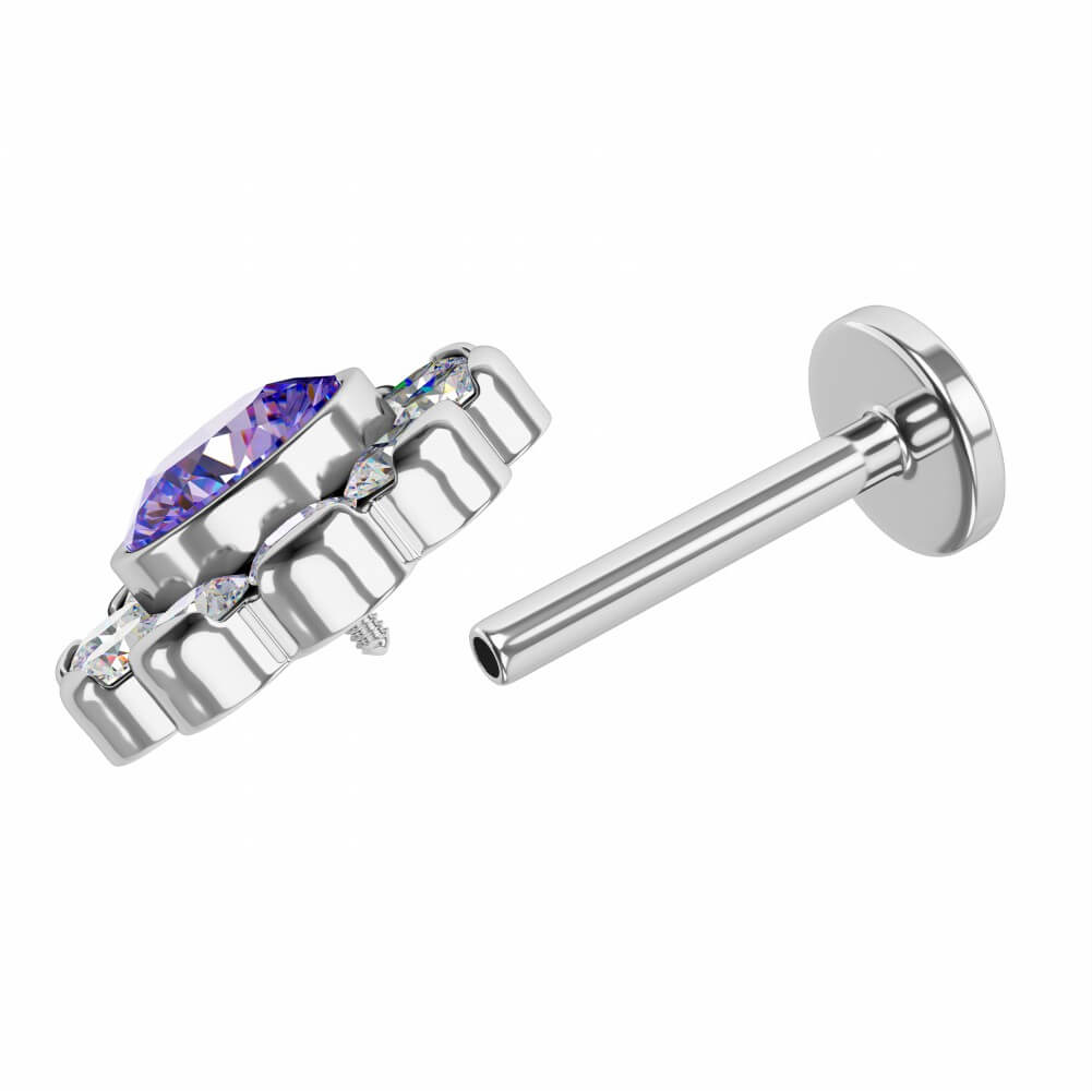 Flower Internally Threaded Titanium Helix Stud