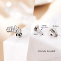 Crown CZ Internally Threaded Titanium Helix Stud