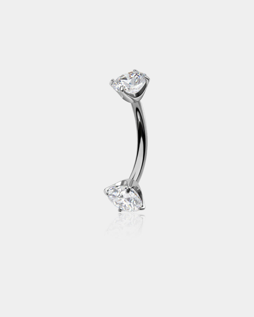 CZ Internally Threaded Titanium Belly Ring