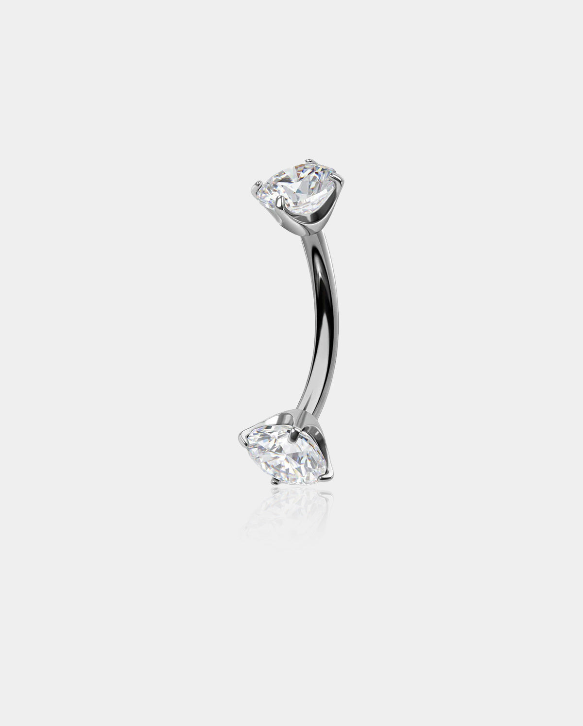 CZ Internally Threaded Titanium Belly Ring