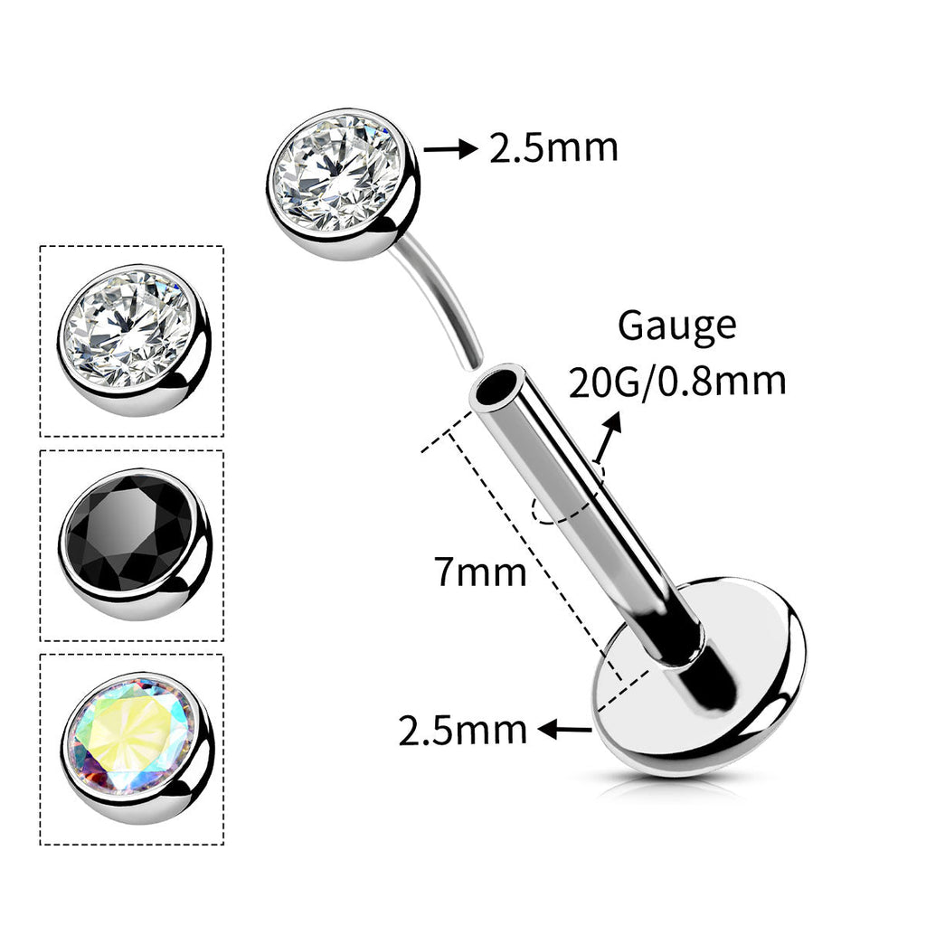 Threadless Titanium Flat Back Nose Stud