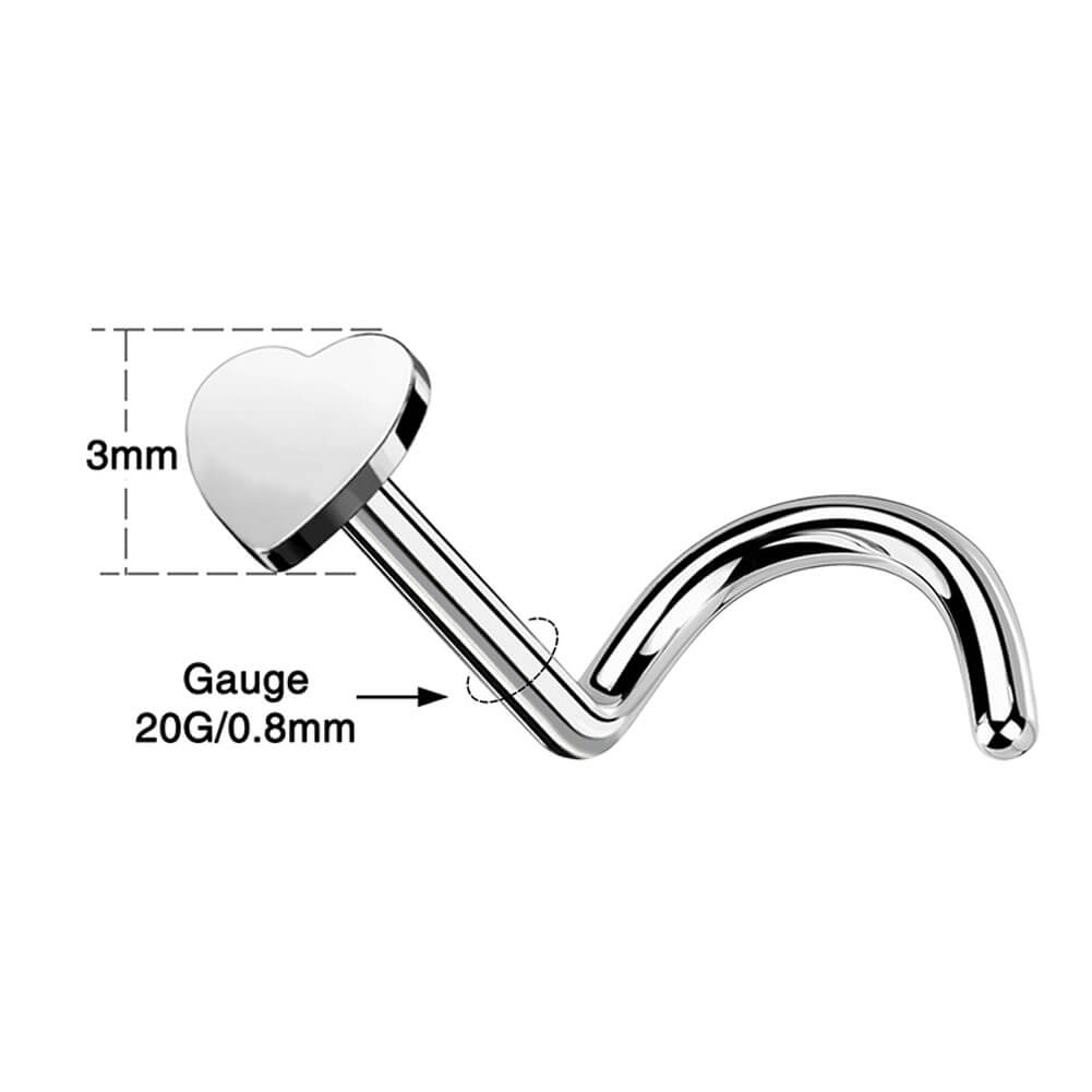 Heart Titanium Nose Screw Stud
