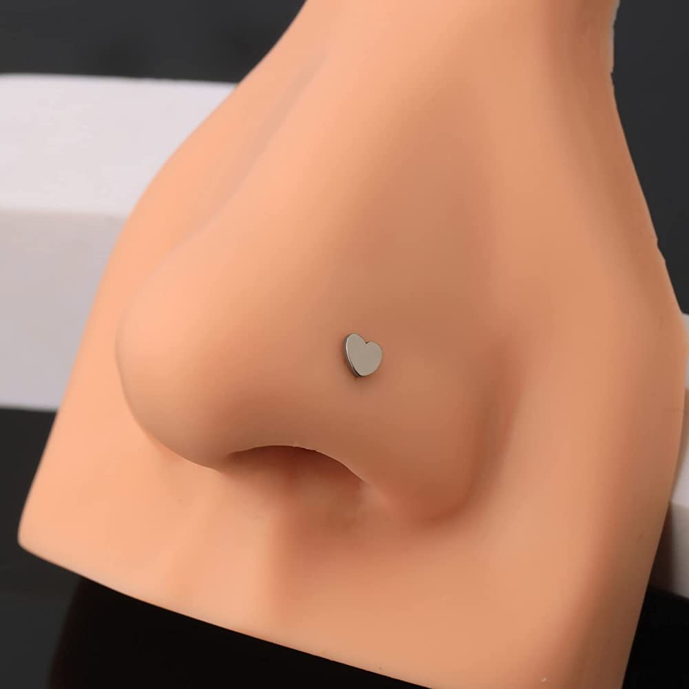 Heart Titanium Nose Screw Stud