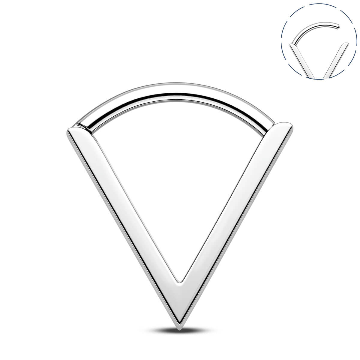 Triangle Hinged Segment Titanium Septum Ring