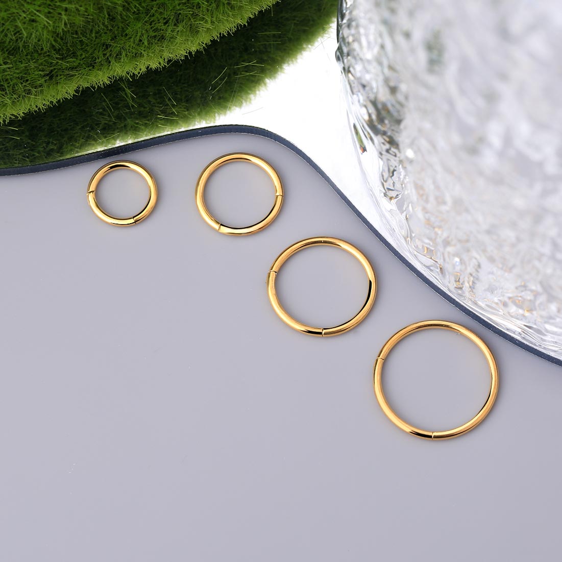 20G Titanium Hinged Segment Nose Ring