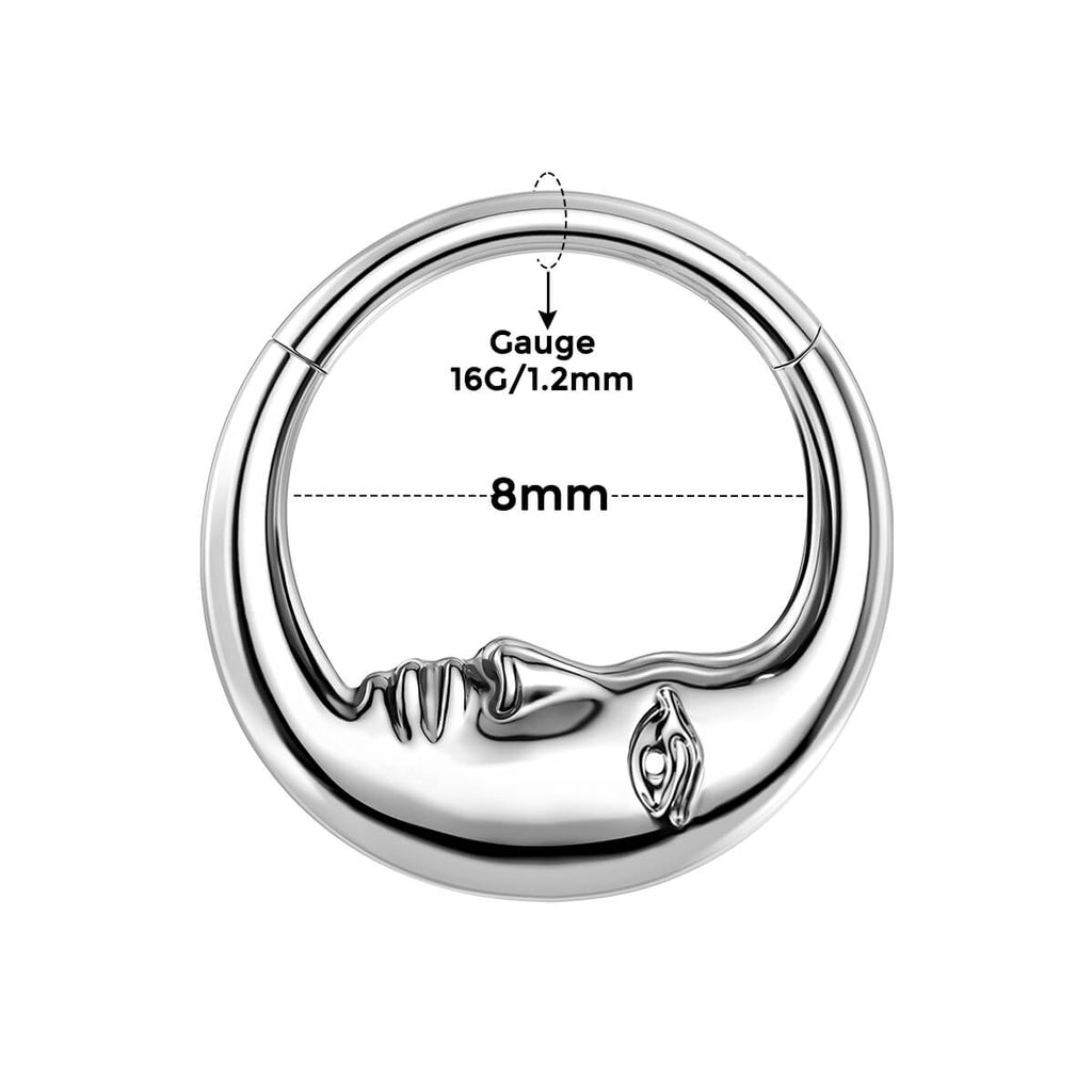 Moon Face Titanium Daith Septum Ring
