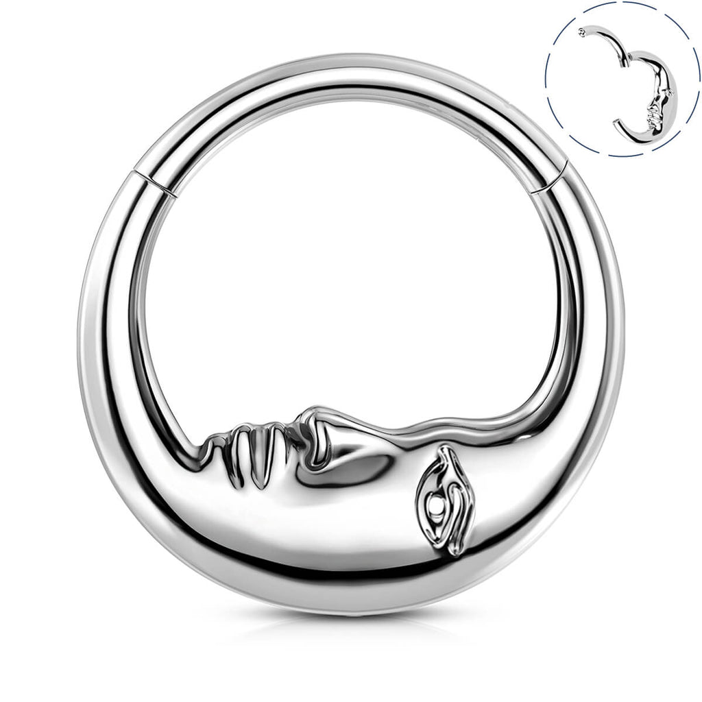 Moon Face Titanium Daith Septum Ring