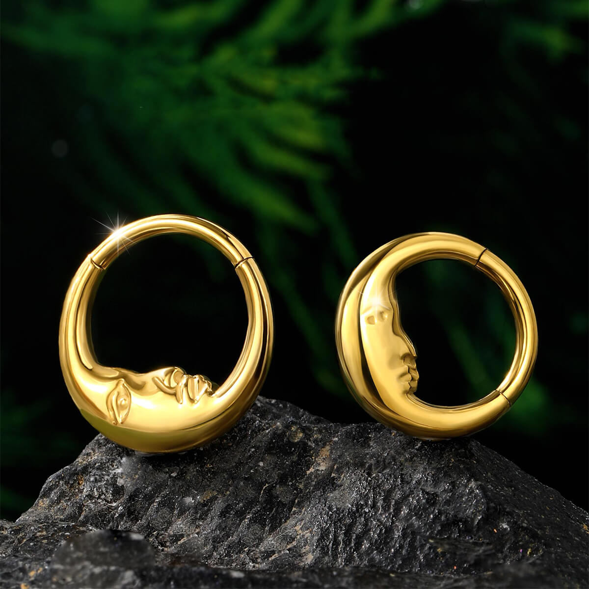 Moon Face Titanium Daith Septum Ring