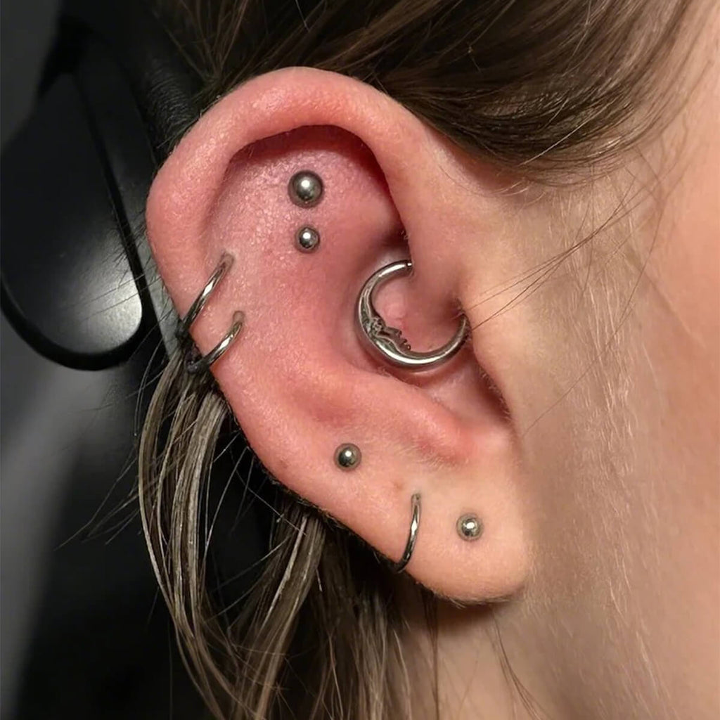 Moon Face Titanium Daith Septum Ring
