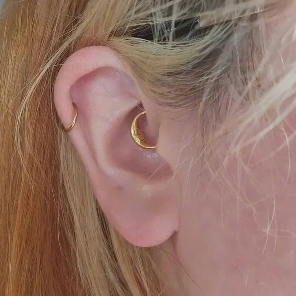 Moon Face Titanium Daith Septum Ring