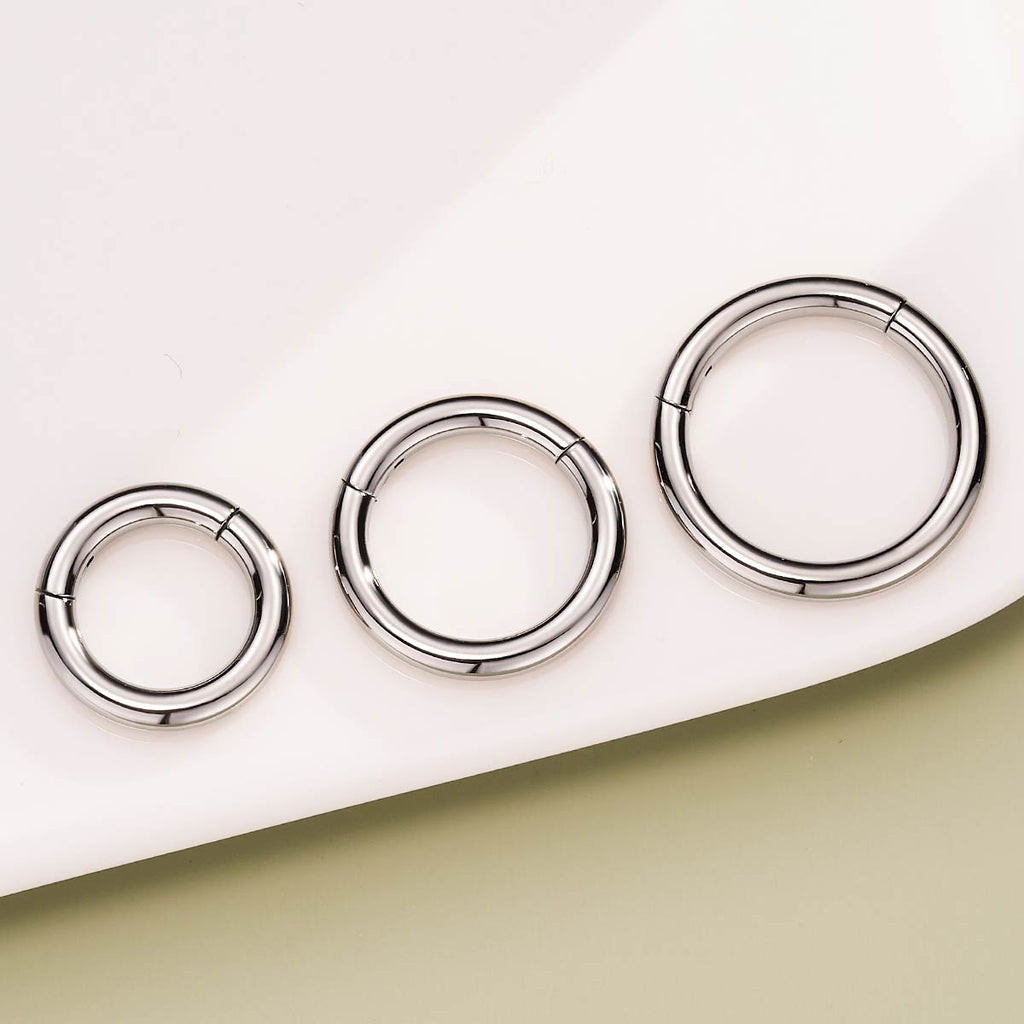12G Septum Ring Titanium Hinged Segment Hoop