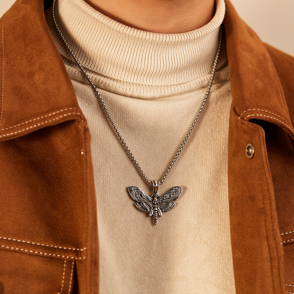Death Moth Vintage Skeleton Necklace