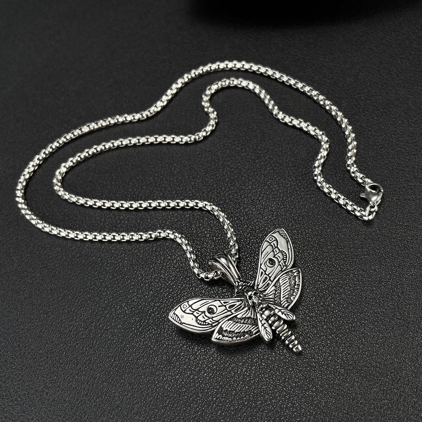 Death Moth Vintage Skeleton Necklace