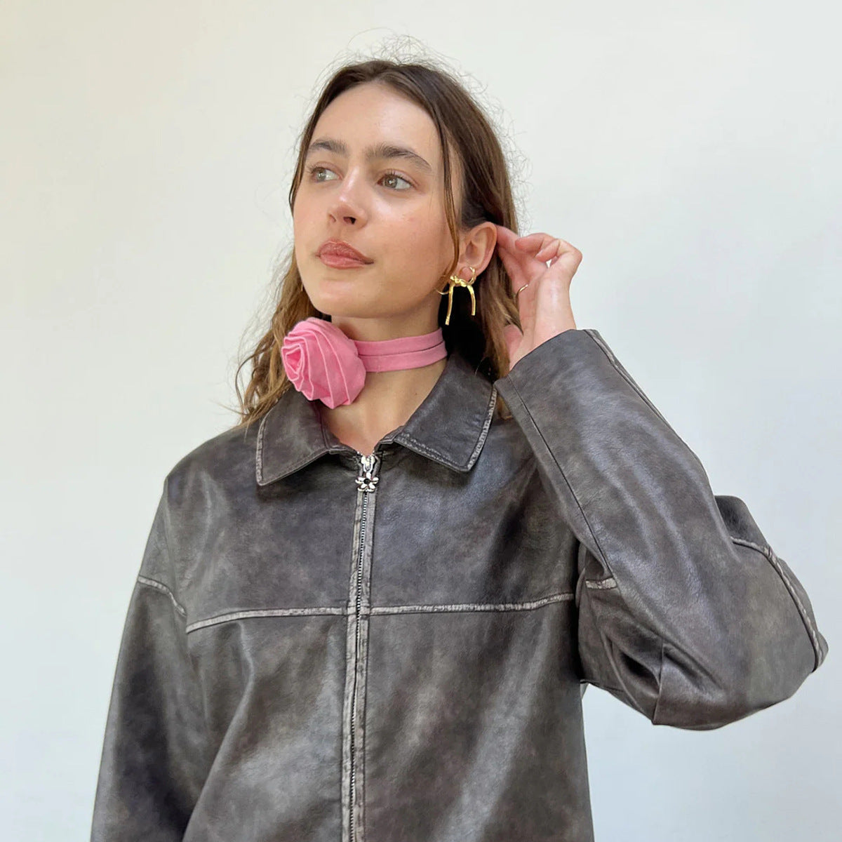 2PCS Bow Statement Stainless Steel Stud Earrings