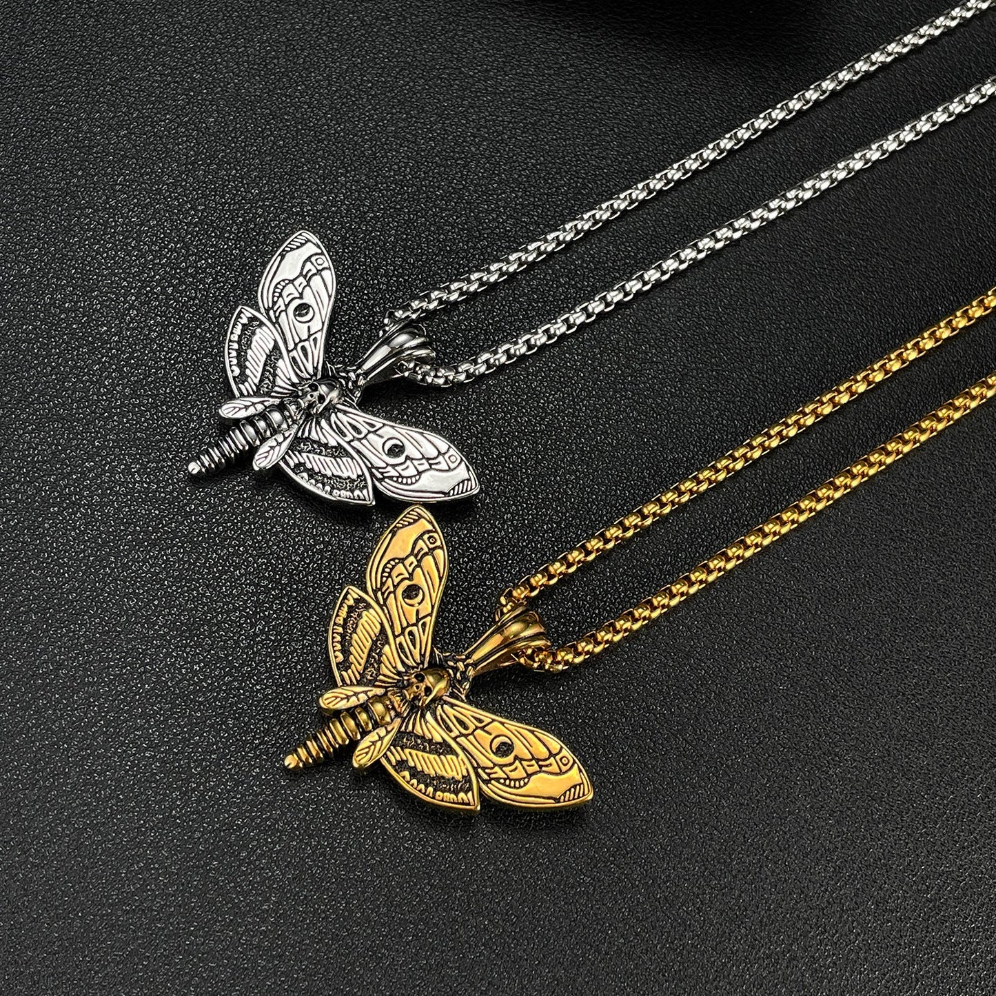 Death Moth Vintage Skeleton Necklace