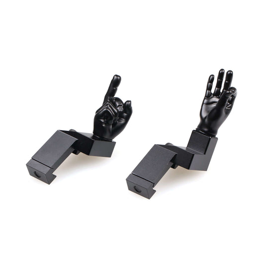 Black Color Novelty Finger Iron Sight Set - Offset 45 Degree (Middle Finger & OK Hand)